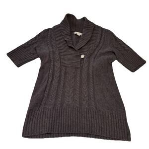 Women's Sarsaparilla Brown Cable Knit Angora Blend Tunic Sweater | Size Large